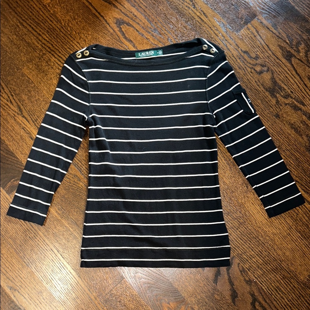 Ralph Lauren Black Striped Women's Top